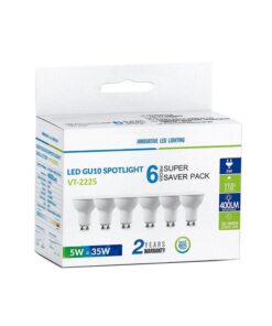 6 PZ Lampada Led GU10 5W 220V 110 Gradi Bianco Freddo 6400K Diffusore Opale SKU-212741