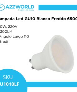 Lampada Led GU10 10W 1300LM Angolo Largo 110 Gradi Bianco Freddo 6500K 220V D50X58mm