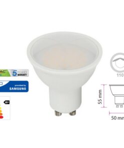 Lampada Led GU10 5W 220V 110 Gradi Bianco Caldo 3000K Diffusore Opale Chip Smd Samsung Garanzia 5 Anni SKU-21201