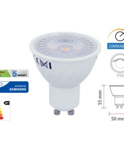 Lampada Led GU10 Dimmerabile 6W 110 Gradi 220V Bianco Neutro 4000K SKU-211991