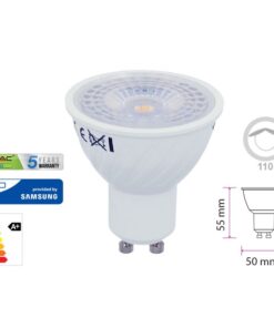 Lampada Led GU10 6,5W=60W 220V 110 Gradi Bianco Neutro 4000K Chip Samsung Garanzia 5 Anni SKU-193