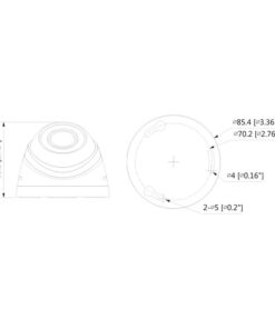 Telecamera Analogica Dome 1080P 2MP Ottica Fissa 2.8mm IP67 DC12V HDCVI Smart IR Carcassa Plastica DAHUA HAC-HDW1200RP