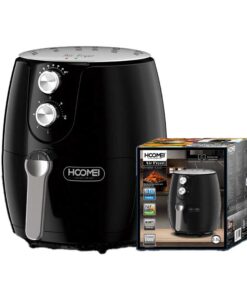 Friggitrice ad Aria 3.5L 1500W Temperatura Max 200gradi con Cestello Rimovibile Antiaderente con Timer 30min Acustico Nero