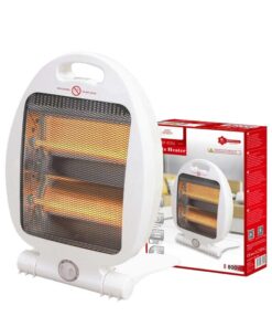 Stufa Elettrica al Quarzo 800W Basso Consumo Energetico con 2 Lampade al Quarzo per Riscaldamento Rapido Bianco