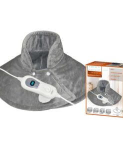 Termofero Riscalda Cervicale e Spalle 100W Morbido Temperatura Regolabile 3 Livelli con Telecomando Integrato Ricarica Veloce Grigio