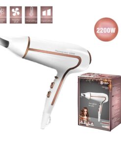 Alternative view of Asciugacapelli Professionale 2200W con 2 Velocita 3 Temperatura e Aria Fredda con Gancio per Appendere Bianco Rosa