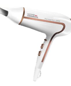 Asciugacapelli Professionale 2200W con 2 Velocita 3 Temperatura e Aria Fredda con Gancio per Appendere Bianco Rosa