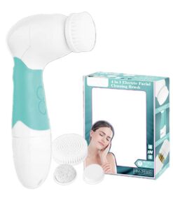 Spazzola per Pulizia del Viso 4 in 1  Spazzola per il Corpo Spazzola Morbida per il Viso Spugna per il Viso e Testina Esfoliante Blu