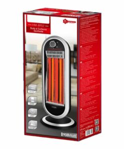 Alternative view of Stufa al Carbonio Oscillante 900W con Potenza Regolabile 2 Livelli con Griglia di Protezione in Metallo Oscillazione Automatico Nero Argento