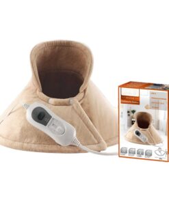 Termofero Riscalda Cervicale e Spalle 100W Morbido Temperatura Regolabile 3 Livelli con Telecomando Integrato Ricarica Veloce Marrone