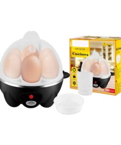 Cuociuova 350W con 7 Posti per Uova Facile da Sbucciare Morbide Medie Dure con Contenitore per Omellete Spegnimento Automatico Nero