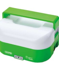 Scaldavivande Elettrico 1.6L 40W Riscalda Porta Pranzo Lunchbox con 4 Posti e 1 per Zuppa Compatibile per Auto e Casa 12V 220V Verde