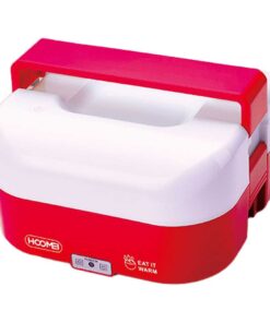 Scaldavivande Elettrico 1.6L 40W Riscalda Porta Pranzo Lunchbox con 4 Posti e 1 per Zuppa Compatibile per Auto e Casa 12V 220V Rosso