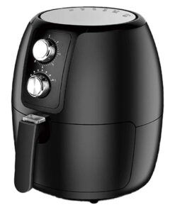 Friggitrice ad Aria 4.5L 1500W Temperatura Max 200gradi con Cestello Rimovibile Antiaderente con Timer 30min Acustico Nero