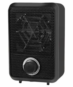 Mini Termoventilatore Elettrico 600W Termostato Regolabile con Protezione Anti Surriscaldamento Colore Nero