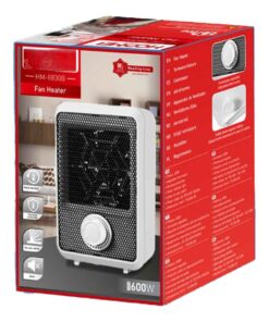 Mini Termoventilatore Elettrico 600W Termostato Regolabile con Protezione Anti Surriscaldamento Colore Bianco