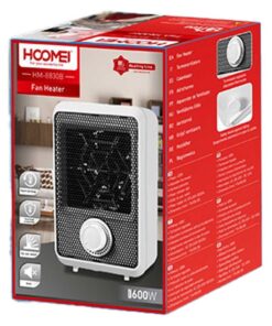 Mini Termoventilatore Elettrico 600W Termostato Regolabile con Protezione Anti Surriscaldamento Colore Bianco