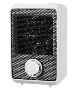 Mini Termoventilatore Elettrico 600W Termostato Regolabile con Protezione Anti Surriscaldamento Colore Bianco