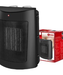 Termoventilatore in Ceramica con Potenza Regolabile 900W 1800W con Autoprotezione Surriscaldamento Rettangolare Nero