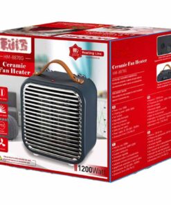 Mini Termoventilatore in Ceramica con Potenza Regolabile 600W 1200W con Autoprotezione Surriscaldamento Quadrato Grigio Scuro