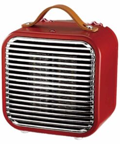 Mini Termoventilatore in Ceramica con Potenza Regolabile 600W 1200W con Autoprotezione Surriscaldamento Quadrato Rosso