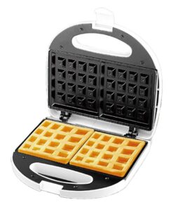 Piastra per Waffle Panini 750W Machina Elettrico Waffle a 2 Posti con Rivestimento Antiaderente Piastra Misura 22.6x12.6cm Bianco