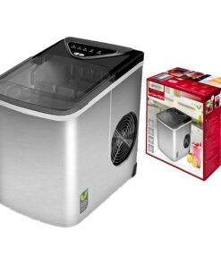 Macchina per Ghiaccio Silensiozo 100W 12kg Cubetti Piccoli e Grandi in 24 Ore pari a 1400pcs Serbatoio Acqua 2 litr per Uso Casa Cocktail Birra