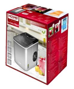 Macchina per Ghiaccio Silensiozo 100W 12kg Cubetti Piccoli e Grandi in 24 Ore pari a 1400pcs Serbatoio Acqua 2 litr per Uso Casa Cocktail Birra