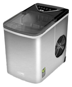 Macchina per Ghiaccio Silensiozo 100W 12kg Cubetti Piccoli e Grandi in 24 Ore pari a 1400pcs Serbatoio Acqua 2 litr per Uso Casa Cocktail Birra