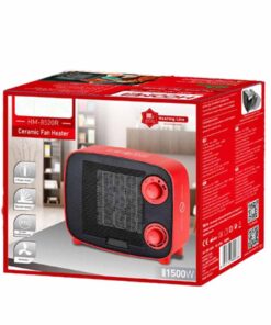 Mini Termoventilatore in Ceramica Potenza Regolabile 750W 1500W con Livelli Regolabile con Autoprotezione Surriscaldamento Rosso