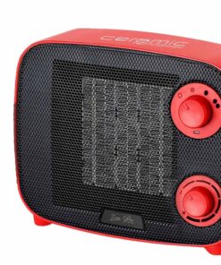 Mini Termoventilatore in Ceramica Potenza Regolabile 750W 1500W con Livelli Regolabile con Autoprotezione Surriscaldamento Rosso