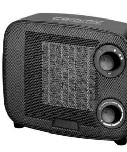 Mini Termoventilatore in Ceramica Potenza Regolabile 750W 1500W con Livelli Regolabile con Autoprotezione Surriscaldamento Nero