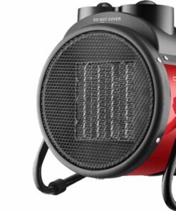 Mini Termoventilatore in Ceramica Potenza Regolabile 1000W 2000W con Livelli Regolabile con Autoprotezione Surriscaldamento Rosso