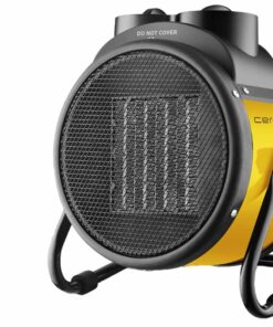 Mini Termoventilatore in Ceramica Potenza Regolabile 1000W 2000W con Livelli Regolabile con Autoprotezione Surriscaldamento Giallo