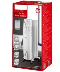 Radiatore ad Olio con 3 Livelli di Riscaldamento 600W 900W 1500W con 7 Elementi con Ruote Spostamento con Autoprotezione Bianco
