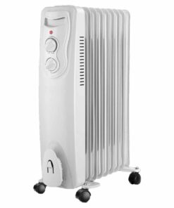 Radiatore ad Olio con 3 Livelli di Riscaldamento 800W 1200W 2000W con 9 Elementi con Ruote Spostamento con Autoprotezione Bianco