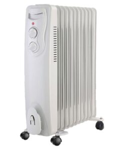 Radiatore ad Olio con 3 Livelli di Riscaldamento 1000W 1500W 2500W con 11 Elementi con Ruote Spostamento con Autoprotezione Bianco
