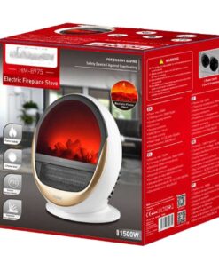 Alternative view of Caminetto Elettrico in Ceramica 750W 1500W con Schermo LED Effetto Fiamma Termocamino Stufa Elettrica Termoventilatore Bianco Oro