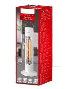 Alternative view of Stufa al Carbonio Oscillante 600W con Potenza Regolabile 2 Livelli con Griglia di Protezione in Metallo Oscillazione Automatico Bianco