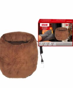 Scaldapiede Elettrico 5V Caldo fino a 6 ore Ricarica Veloce Tessuto Morbido Colore Marrone