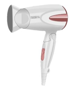 Asciugacapelli Professionale 1300W con 2 Velocita Temperatura con Manico Pieghevole e Gancio per Appendere Bianco Rosa