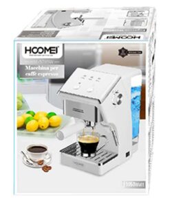Macchina da Caffe Espresso e Cappuccino 1050W Doppio Bracio con Piano Scaldatazze Funzione Schiuma Latte 1.6L Serbatoio d'Acqua Rimovibile
