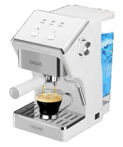 Macchina da Caffe Espresso e Cappuccino 1050W Doppio Bracio con Piano Scaldatazze Funzione Schiuma Latte 1.6L Serbatoio d'Acqua Rimovibile