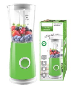 Frullatore Elettrico da Cucina 400mL 170W per Verdure e Frutta con Modalita Impulso 4 Lame Inox Colore Rosso