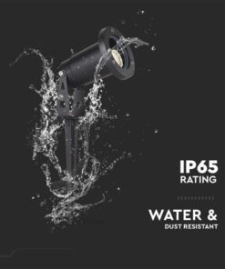 Picchetto in Alluminio con Portalampada GU10 Orientabile 88*75*245mm Colore Nero IP65 10372