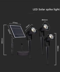 Alternative view of Faretti LED da Giardino 3*1.2W con Picchetto e Pannello Solare Colore Nero 3000K IP65 SKU-20489