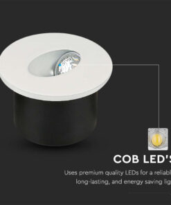 Faretto LED Segnapasso Rotondo Montaggio a Incasso 3W Colore Bianco 3000K IP20 SKU-211207