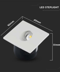 Alternative view of Faretto LED Segnapasso Quadrato Montaggio a Incasso 3W Colore Bianco 3000K IP20 SKU-211209