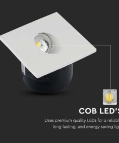 Faretto LED Segnapasso Quadrato Montaggio a Incasso 3W Colore Bianco 3000K IP20 SKU-211209