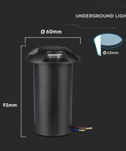 Alternative view of Faretto LED Segnapasso a Cilindro da Interramento 1W con 4 Fasci Luminosi 12V 3000K IP67 SKU-211470